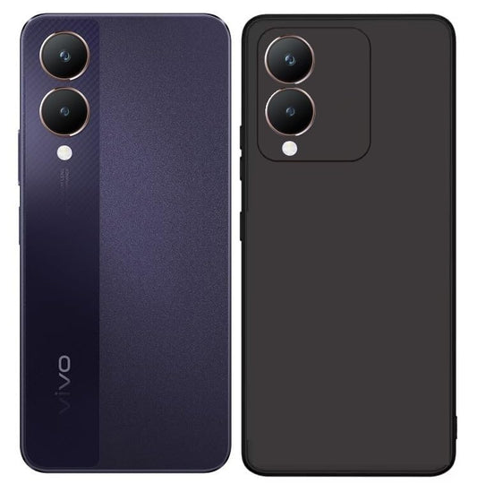 Vivo Y17s/ Y28 5G ( Black Silicone Cover)
