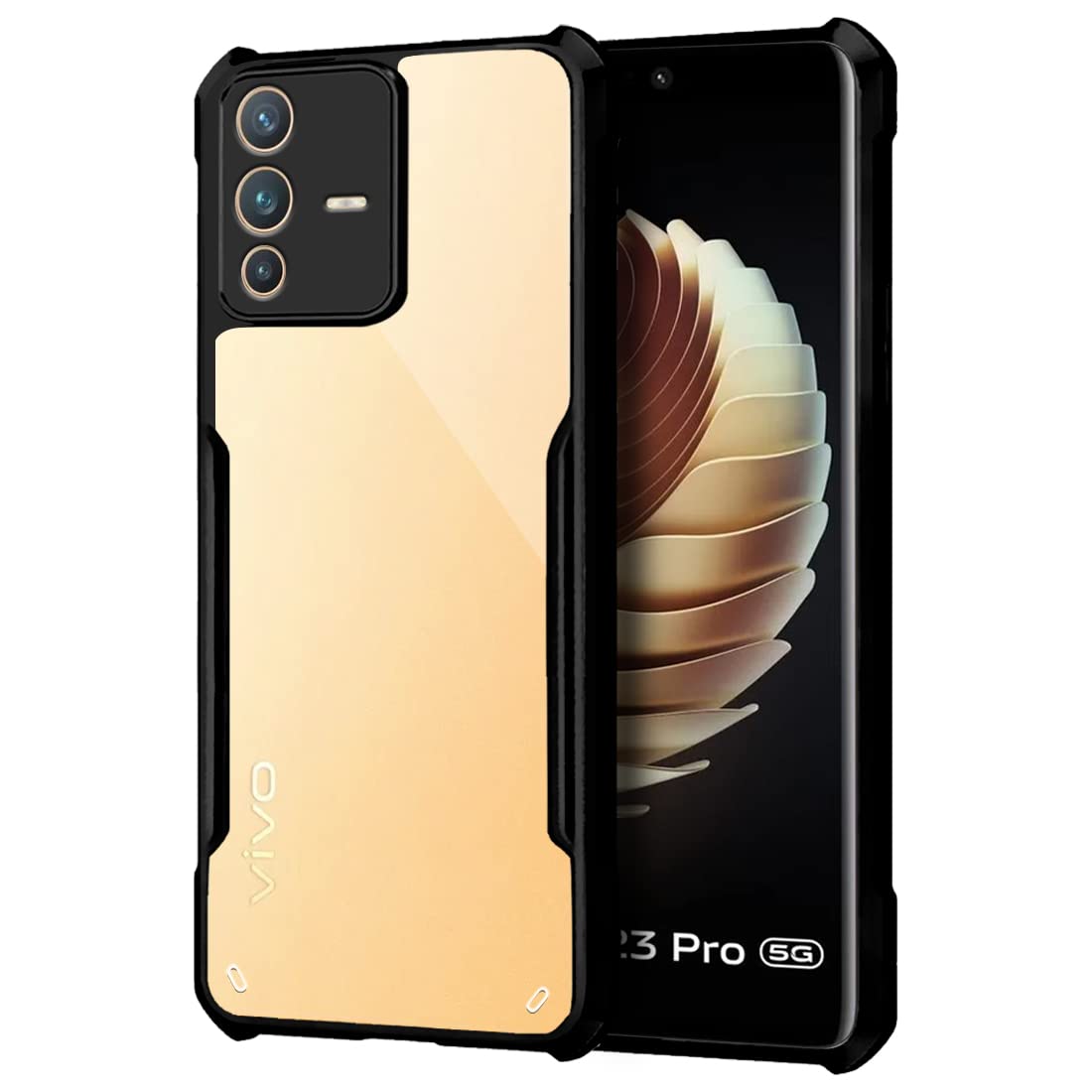 Vivo V23 Pro 5G Back Cover (Black Bumper)