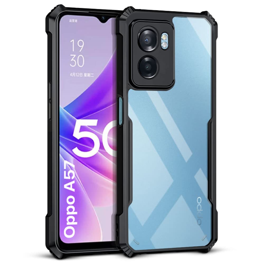 Oppo A57 5G Back Cover (Black Bumper)
