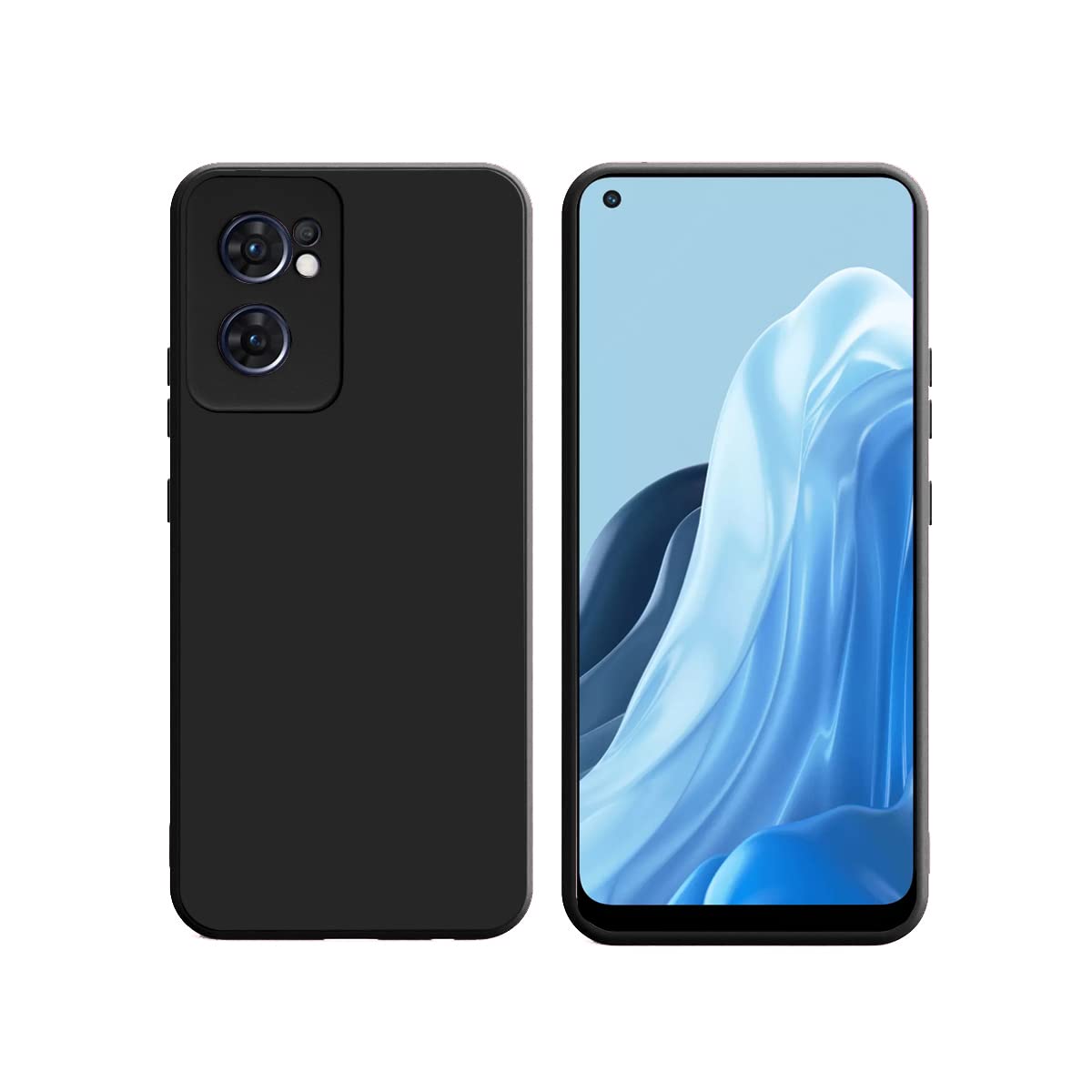 Oppo Reno 7 5G (Black Silicone Cover)