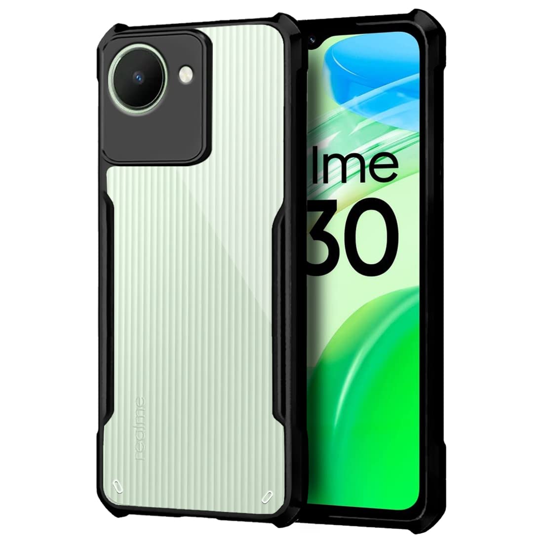Realme C30 Back Cover (Black Bumper)
