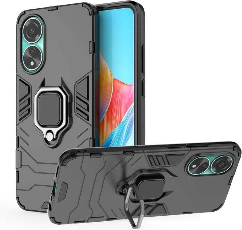 For Oppo A18 Back Cover Case Hybrid Armor |Ring Holder Kickstand