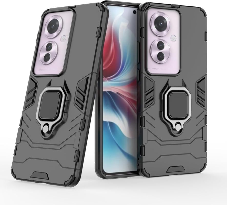 For Oppo Reno 11 F 5G Back Cover Case Hybrid Armor |Ring Holder Kickstand