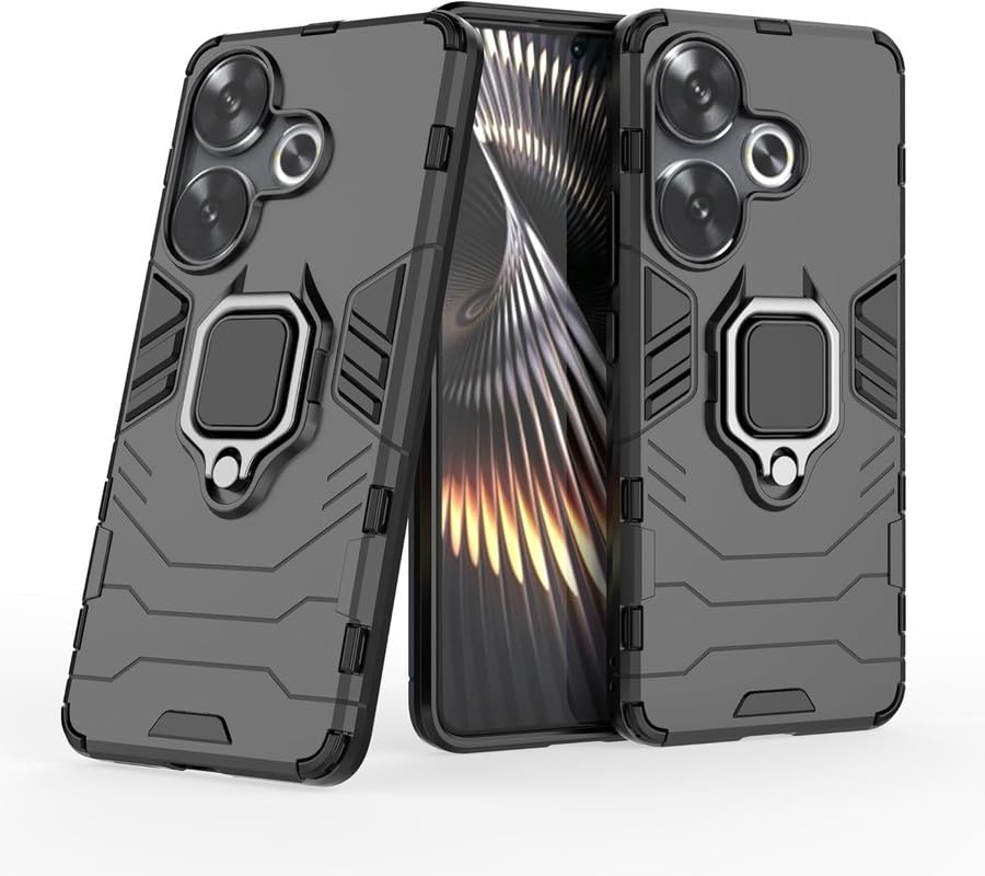 For Poco F6 5G Back Cover Case Hybrid Armor |Ring Holder Kickstand