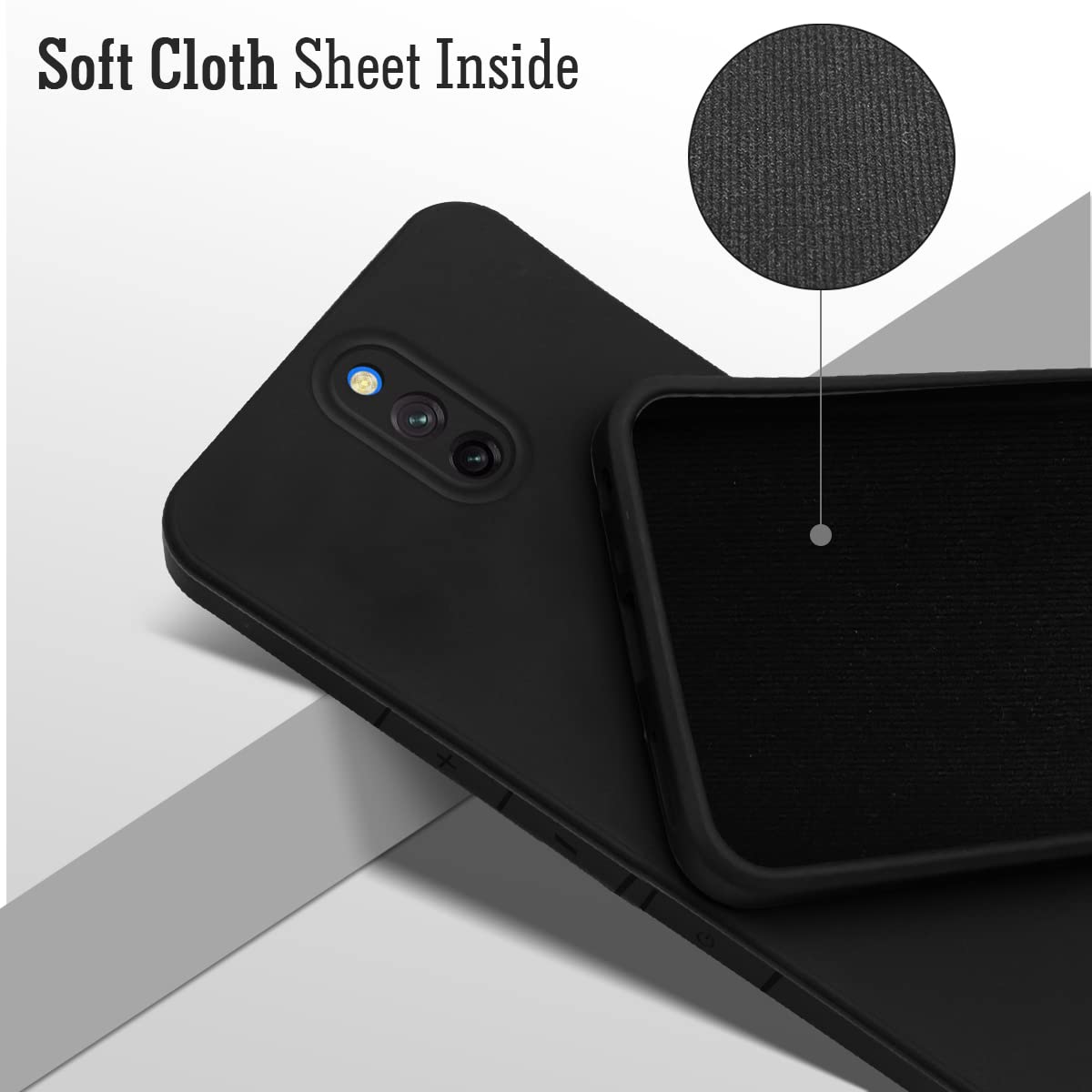 Mi Redmi 8A Dual Back Cover (Silicone + Inner Side Cloth) Soft