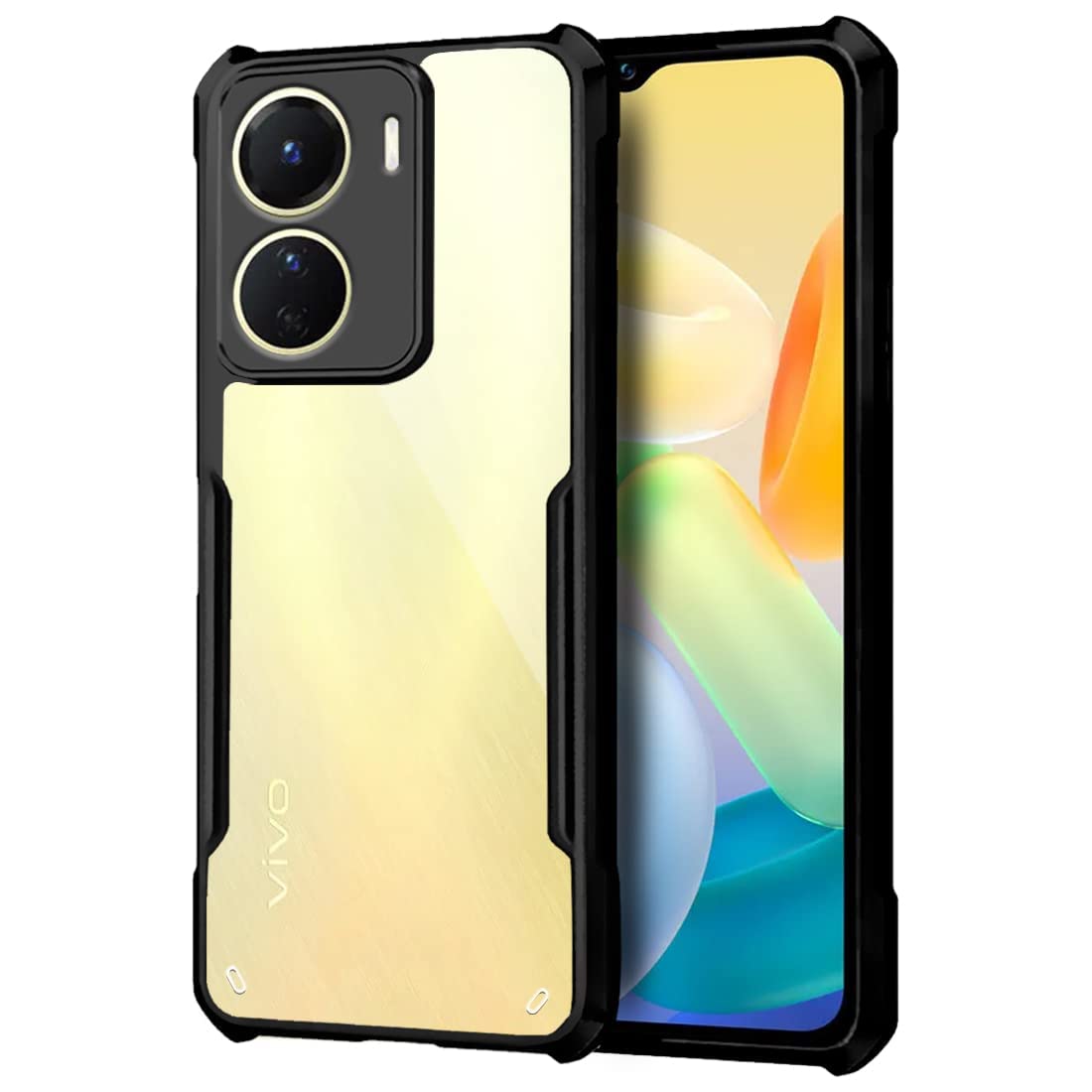 Vivo Y16/ Y56 Back Cover (Black Bumper)