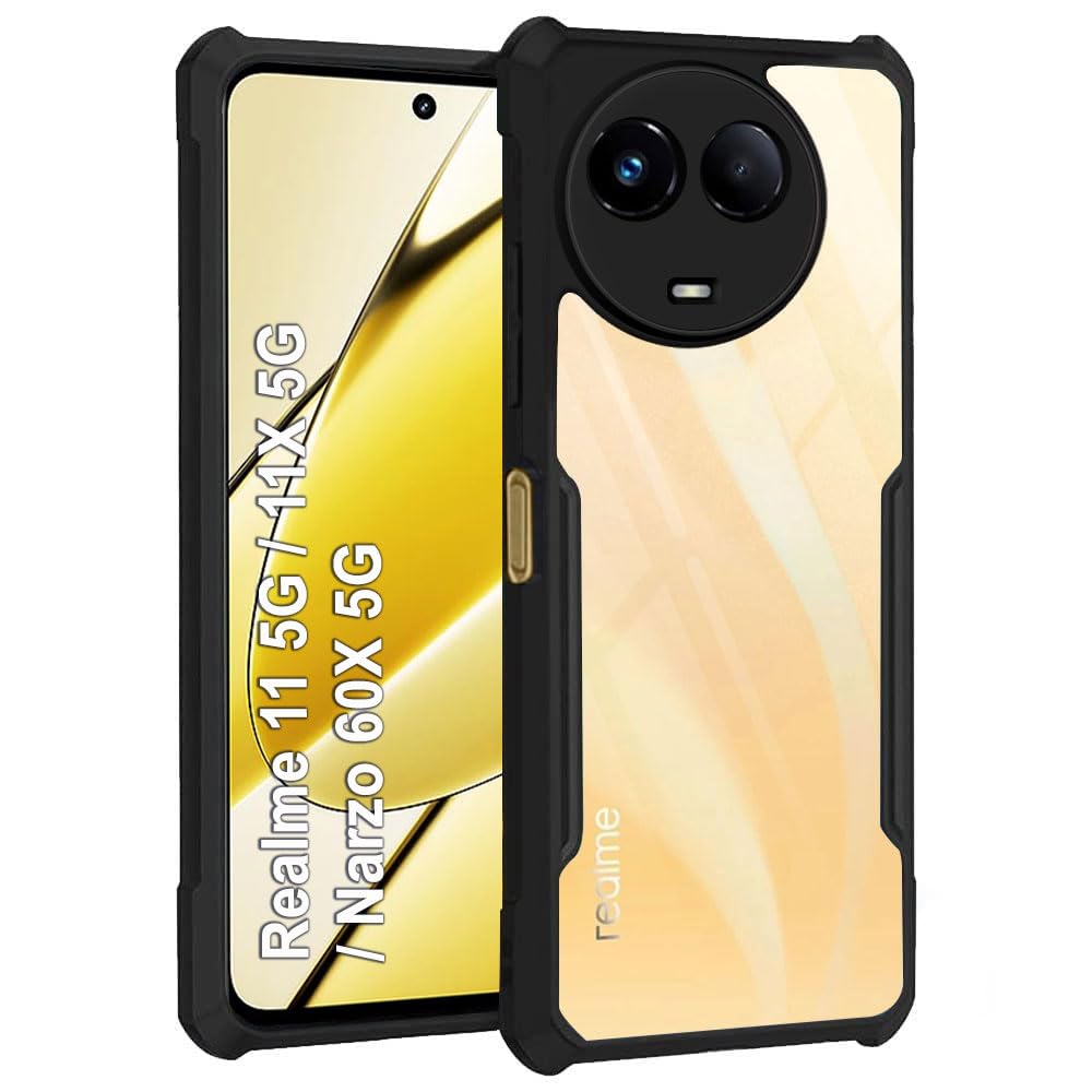 Realme 11 5G/11X 5G/C67 Back Cover (Black Bumper)