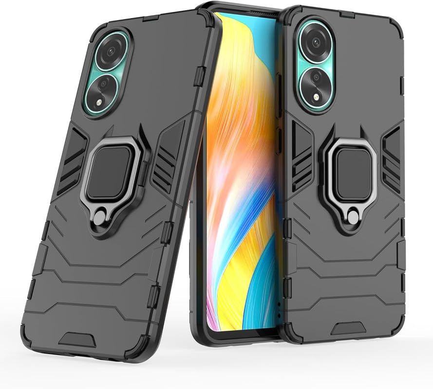 For Oppo A38 4G Back Cover Case Hybrid Armor |Ring Holder Kickstand
