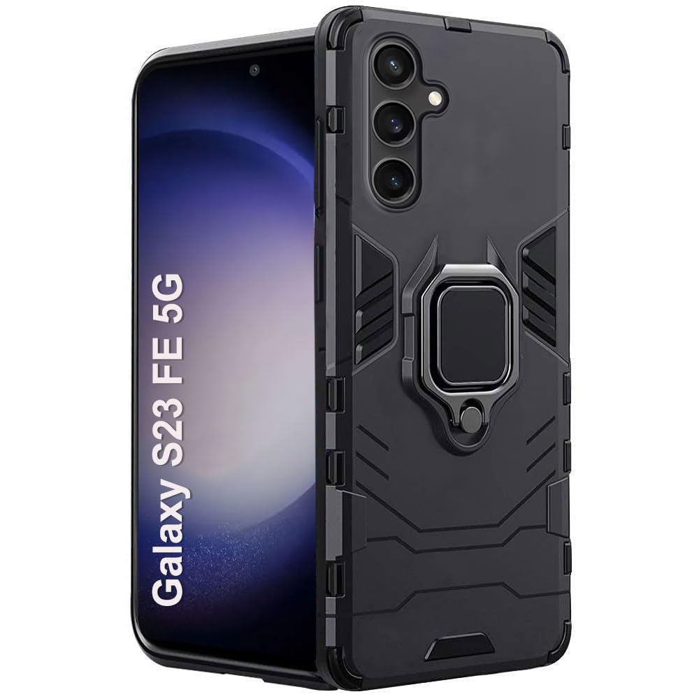 For Samsung S23 FE 5G Back Cover Case Hybrid Armor |Ring Holder Kickstand