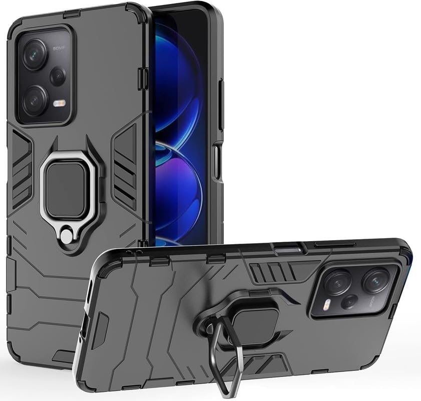 For Poco X5 5G Back Cover Case Hybrid Armor |Ring Holder Kickstand