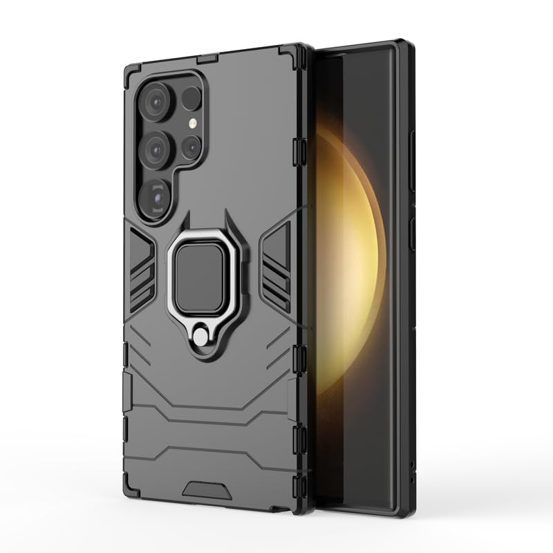 For Samsung S24 Ultra Back Cover Case Hybrid Armor |Ring Holder Kickstand