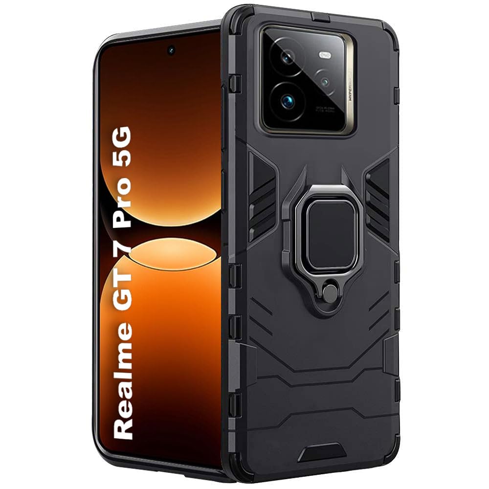 For Realme GT 7 Pro Back Cover Case Hybrid Armor |Ring Holder Kickstand