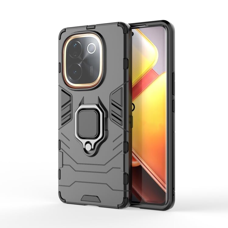 For iQOO Z9s Pro Back Cover Case Hybrid Armor |Ring Holder Kickstand
