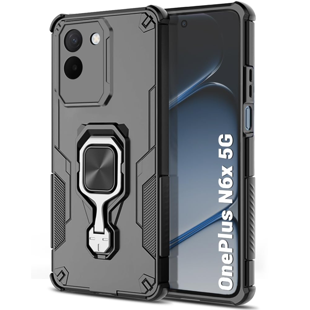 For OnePlus N6X 5G Back Cover Case Hybrid Armor |Ring Holder Kickstand)