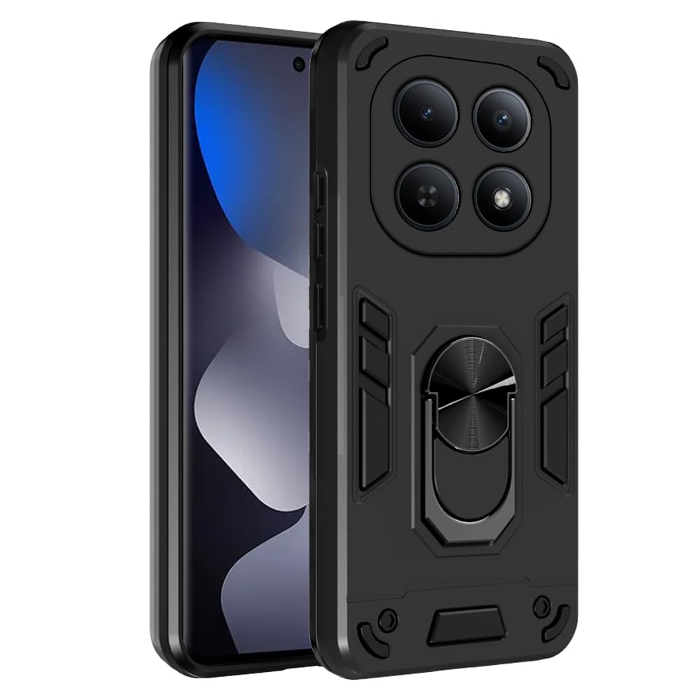 For Poco M8 Pro Back Cover Case Hybrid Armor |Ring Holder Kickstand
