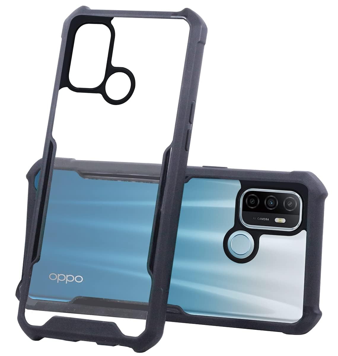 Oppo A33/ A53 Back Cover (Black Bumper)
