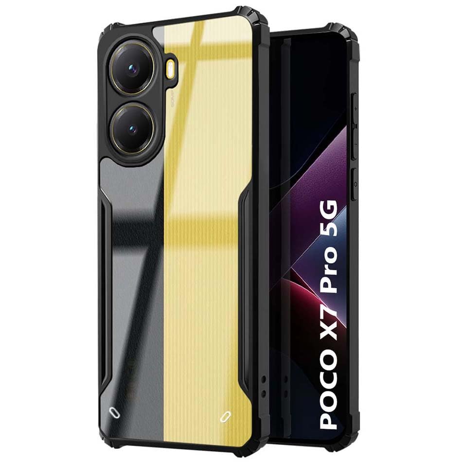Poco X7 Pro 5G Back Cover (Black Bumper)