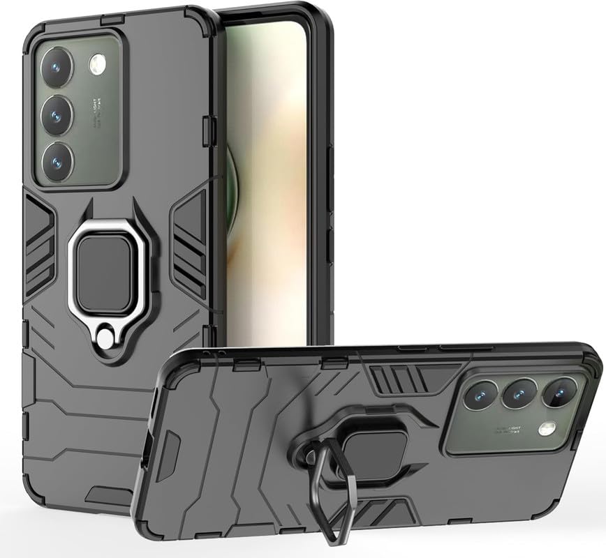 For Vivo Y200e 5G Back Cover Case Hybrid Armor |Ring Holder Kickstand