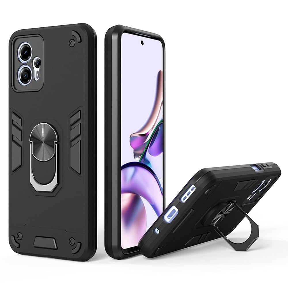 For Motorola G13 Back Cover Case Hybrid Armor |Ring Holder Kickstand