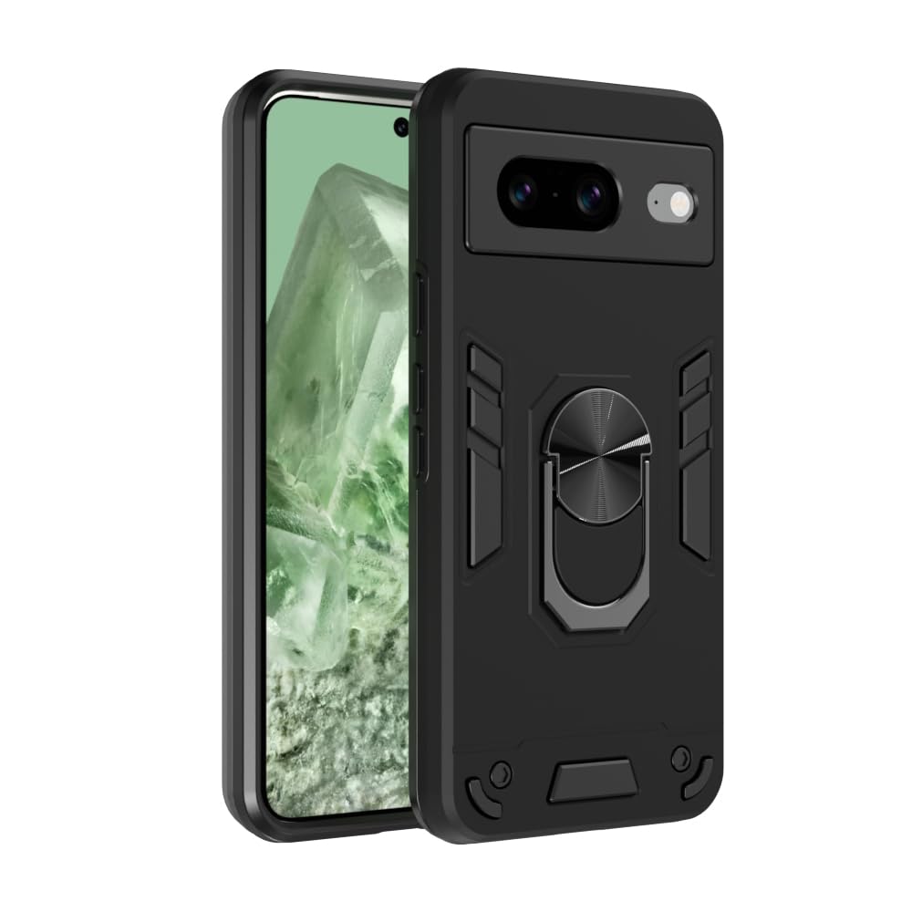 For Google Pixel 8 Back Cover Case Hybrid Armor |Ring Holder Kickstand