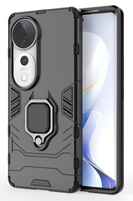 For Vivo V40 Pro 5G Back Cover Case Hybrid Armor |Ring Holder Kickstand