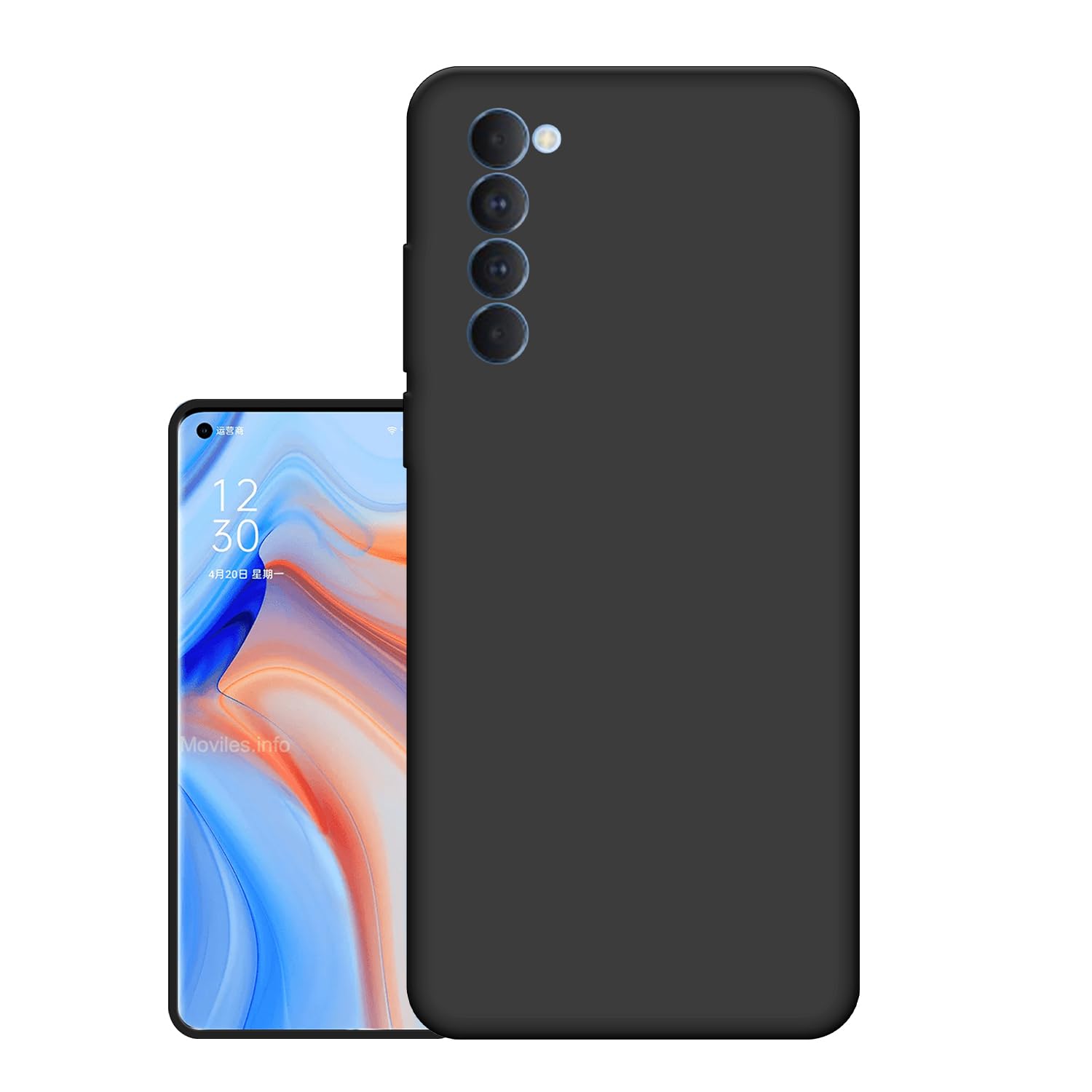 Matte Finish Silicone Cover For Oppo Reno4 Pro