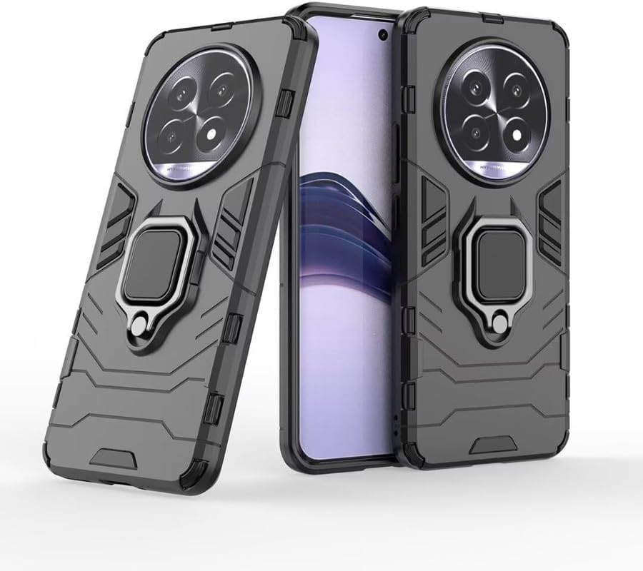 For Realme 14 Pro Lite Back Cover Case Hybrid Armor |Ring Holder Kickstand