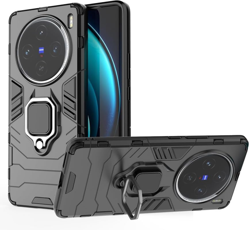For Vivo X100 Back Cover Case Hybrid Armor |Ring Holder Kickstand