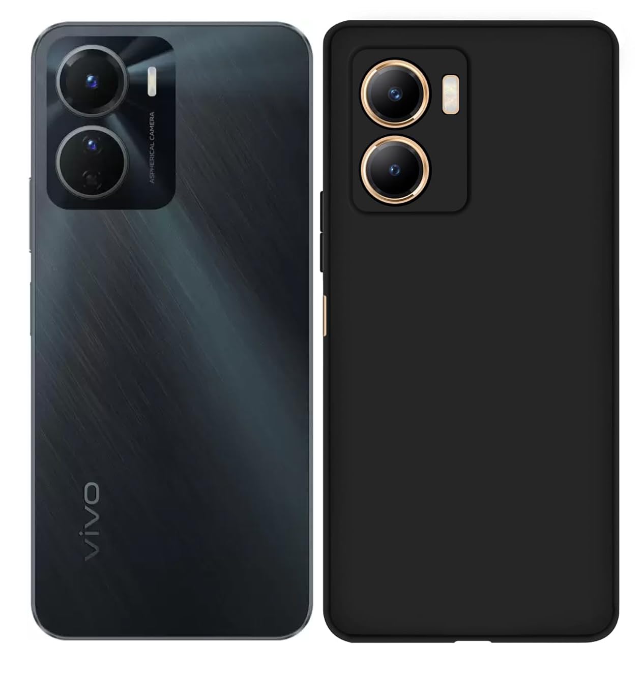 Vivo Y16/ Y56 ( Black Silicone Cover)