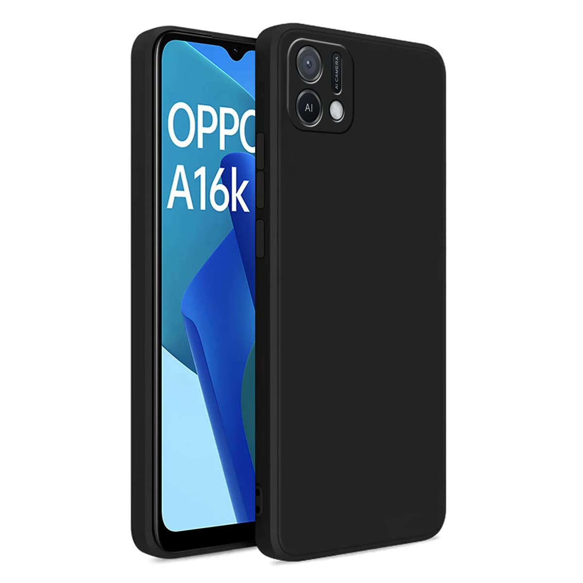 Oppo A16E/ A16K (Black Silicone Cover)