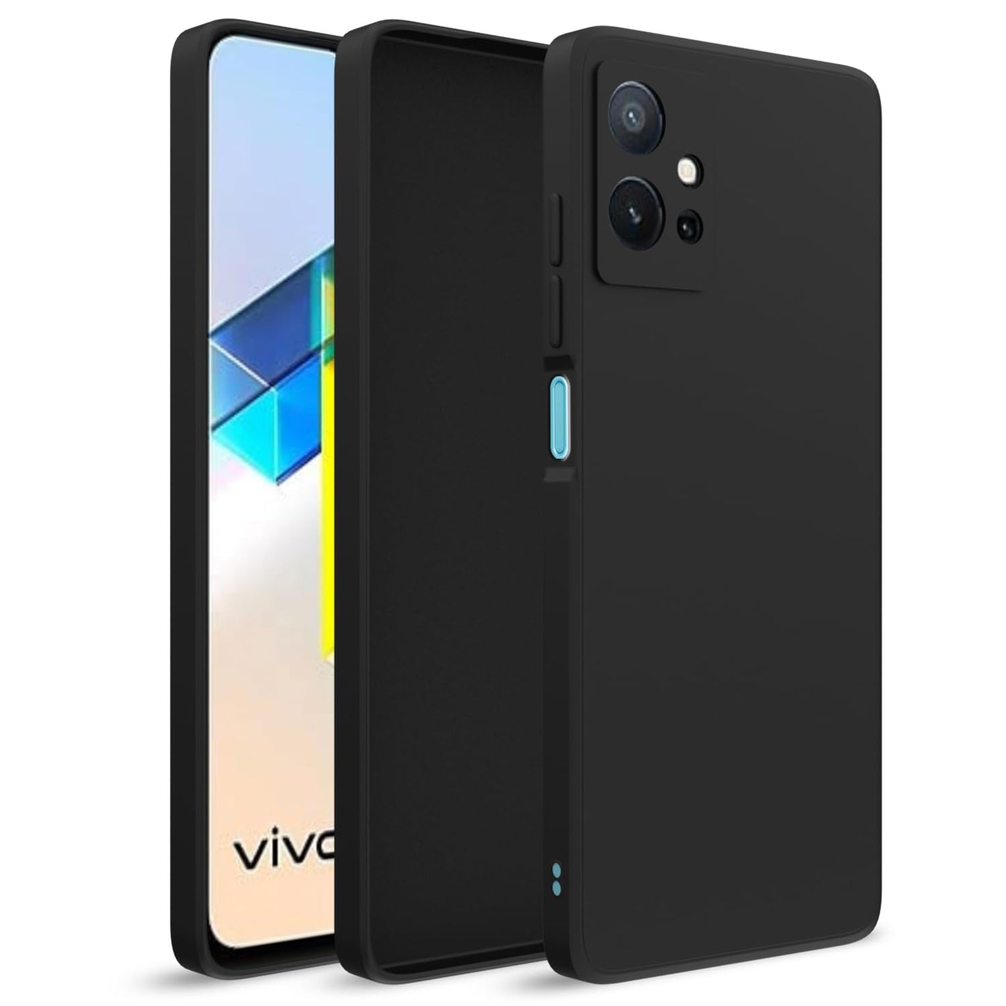 Vivo Y75 5G/Vivo T1 5G ( Black Silicone Cover)