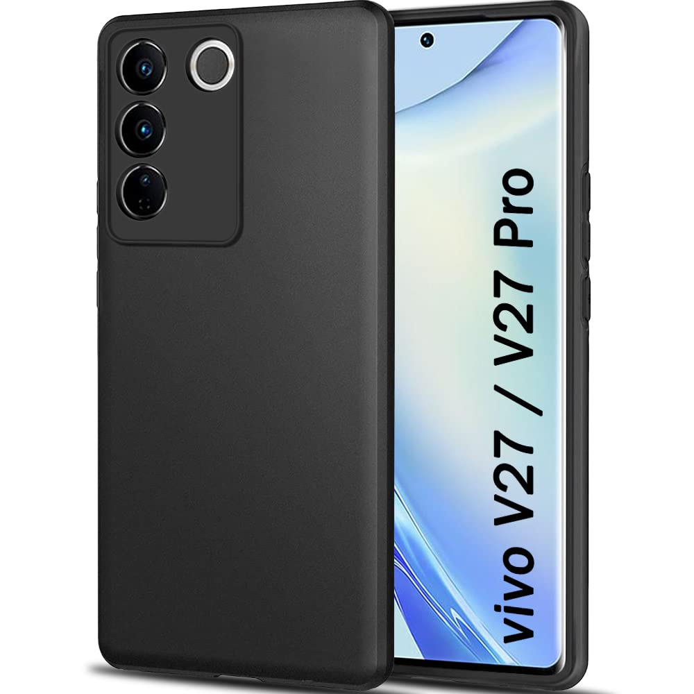 Vivo V27/V27 Pro ( Black Silicone Cover)