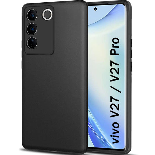 Vivo V27/V27 Pro ( Black Silicone Cover)