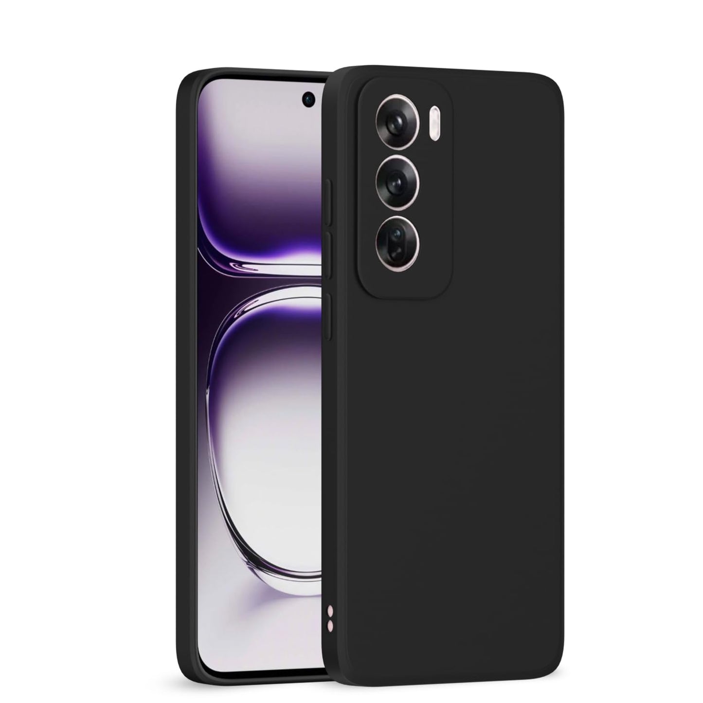 Oppo Reno 12 Pro 5G (Black Silicone Cover)