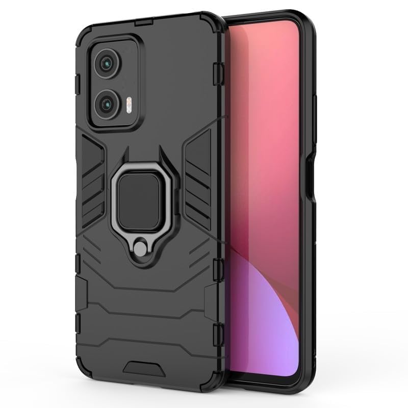 For Motorola G35 Back Cover Case Hybrid Armor |Ring Holder Kickstand