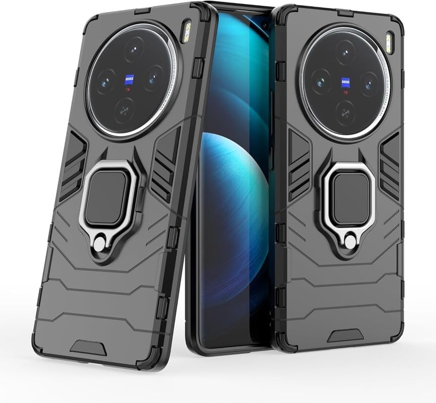 For Vivo X200 Back Cover Case Hybrid Armor |Ring Holder Kickstand