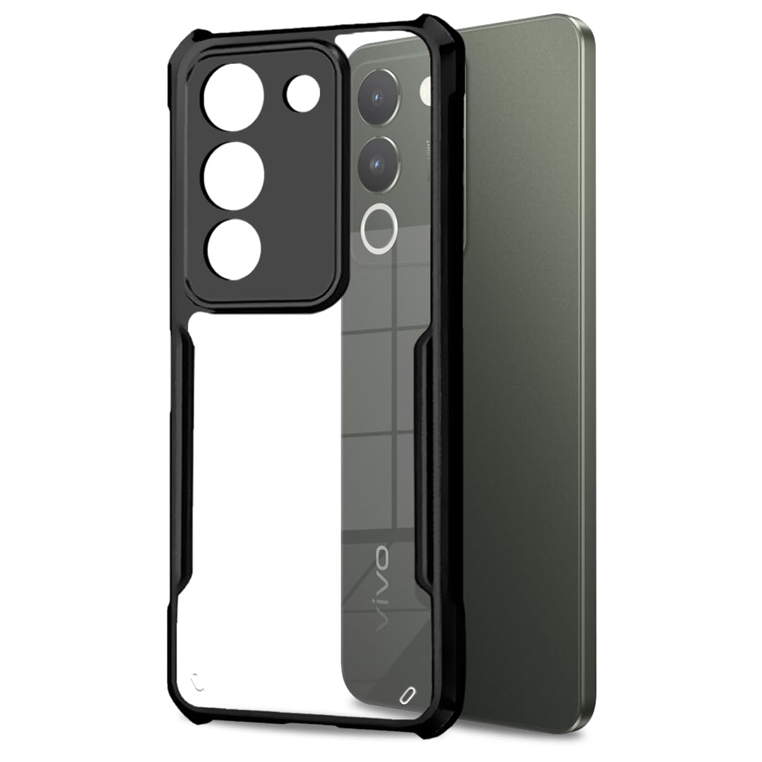 Vivo Y200 5G Back Cover (Black Bumper)