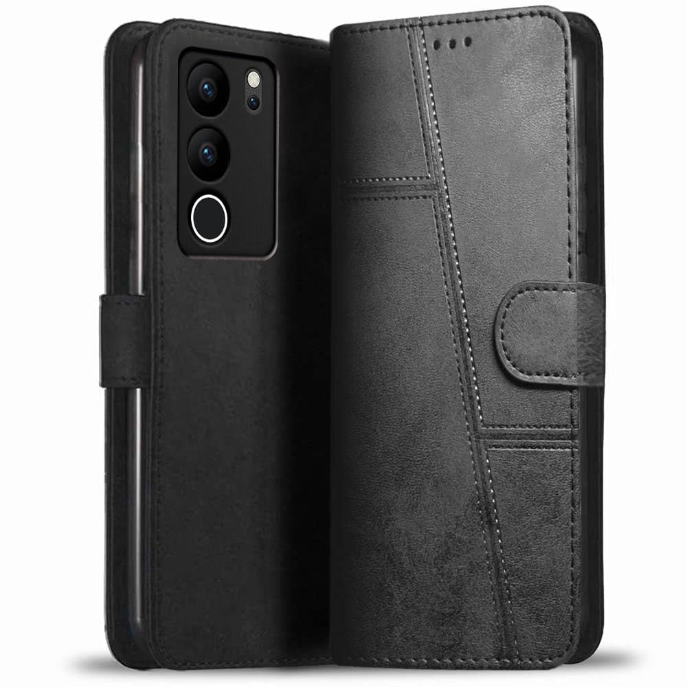Vivo V29/V29 Pro Flip Case Cover ( Black )