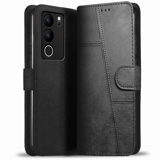 Vivo V29/V29 Pro Flip Case Cover ( Black )