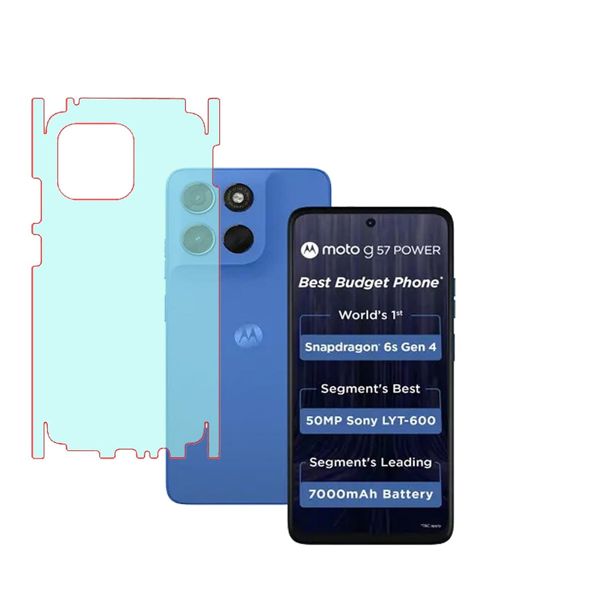 Moto G57 Power 5G Back Screen Guard For Matte Finish, Smooth Touch, Unbreakable Membrane