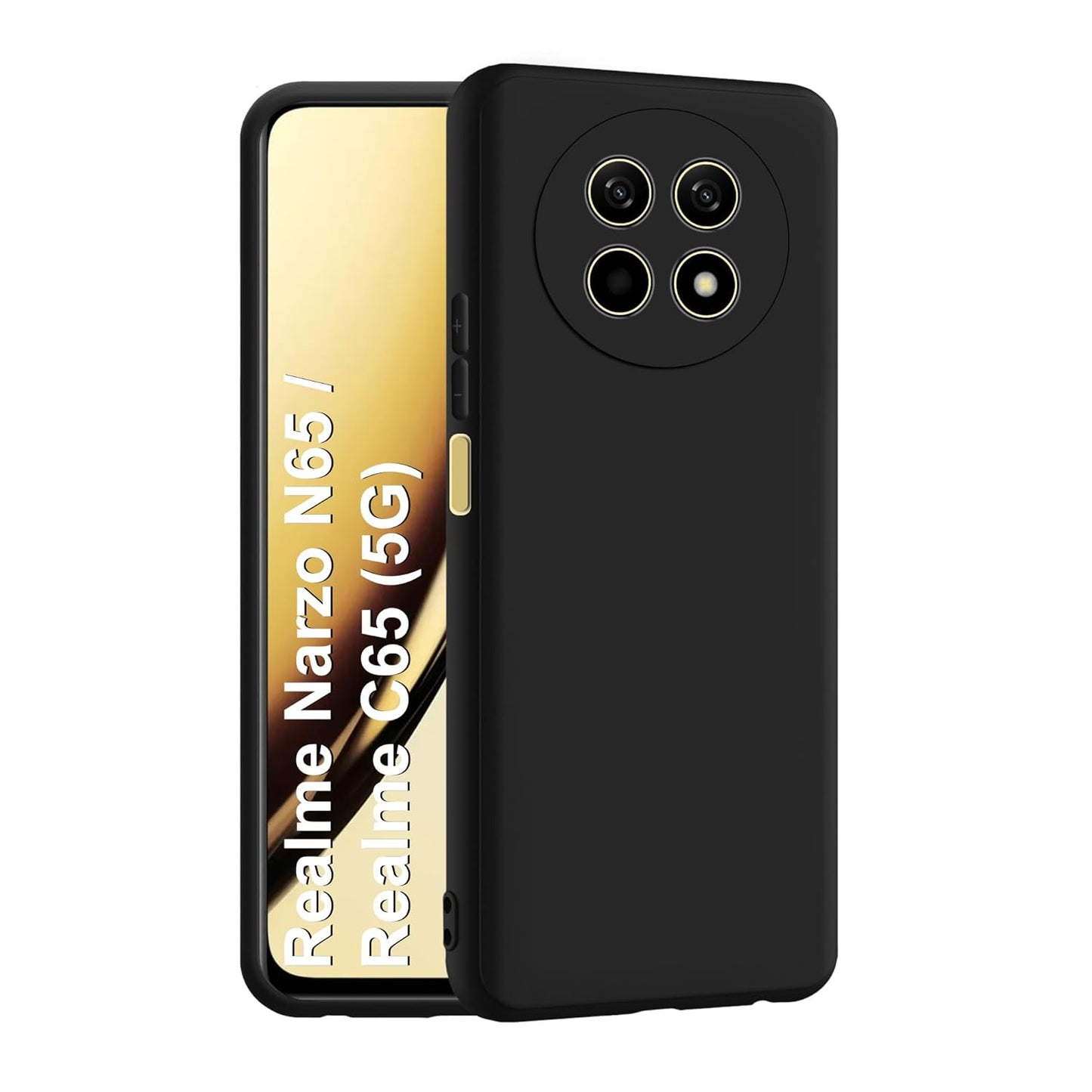 Realme C65 5G ( Black Silicone Cover)