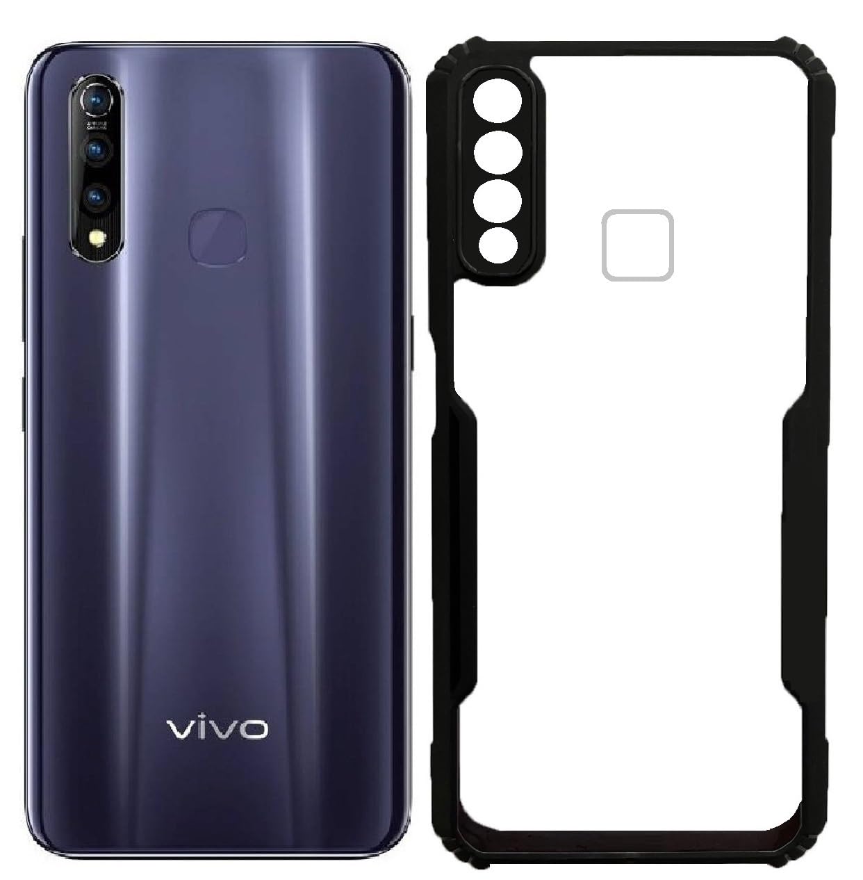 Vivo Z1 Pro Back Cover (Black Bumper)