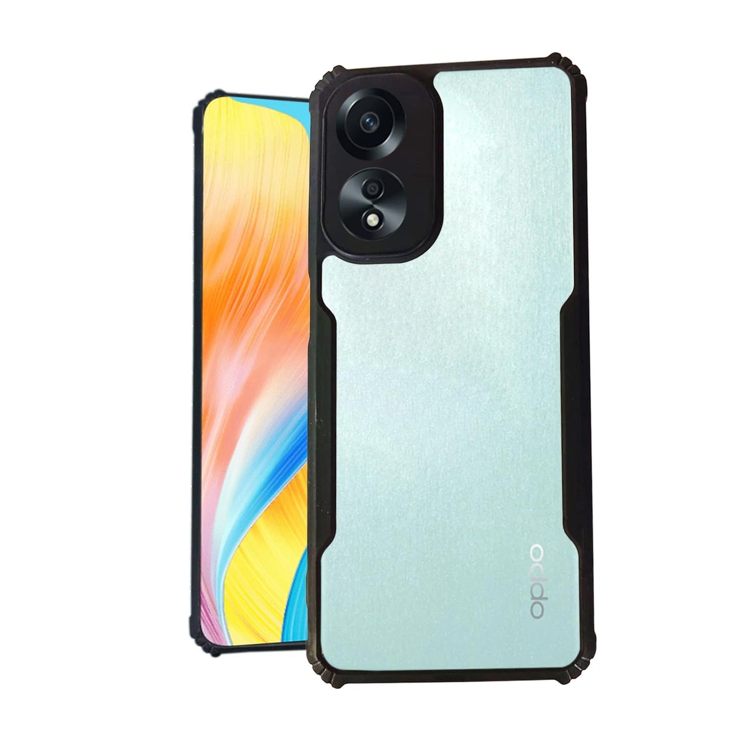Oppo A78 4G Back Cover (Black Bumper)