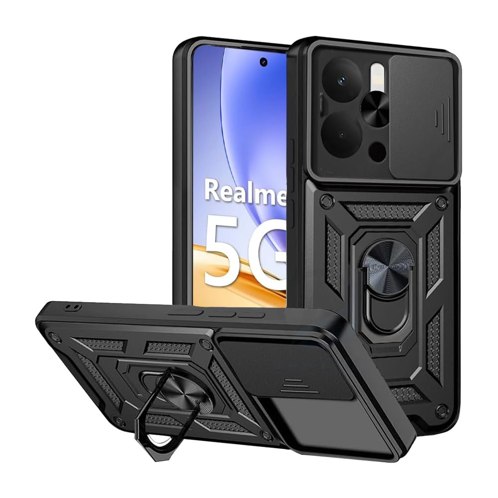 For Realme 15 Pro Plus Back Cover Case Hybrid Armor |Ring Holder Kickstand
