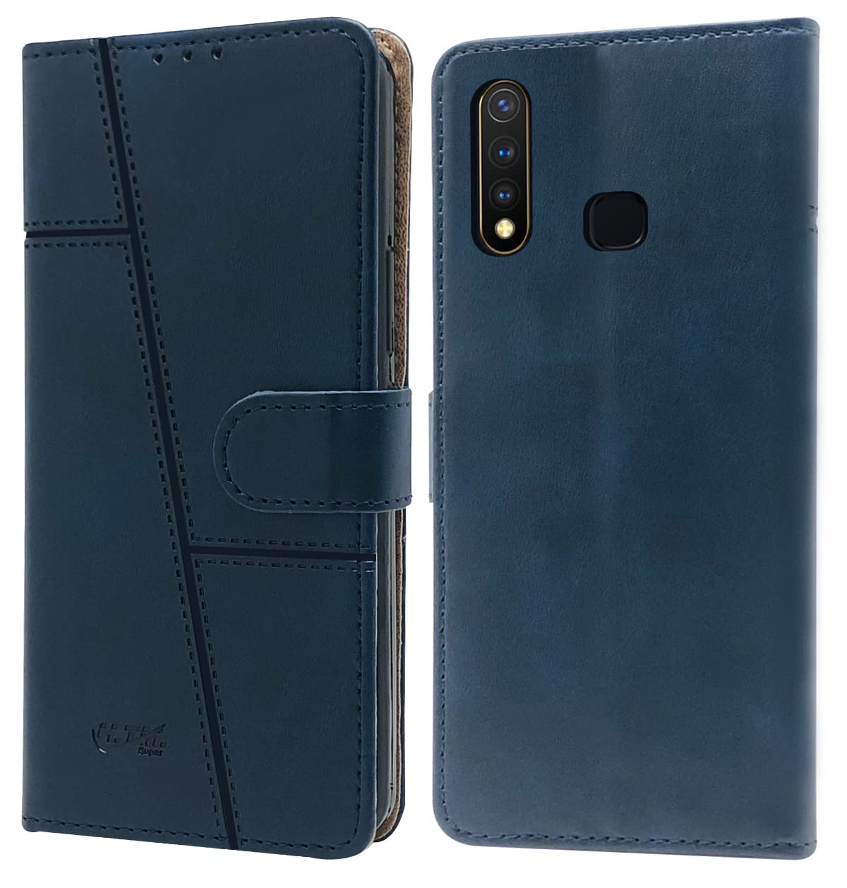 Vivo Y19/U20 Flip Case Cover ( Black )