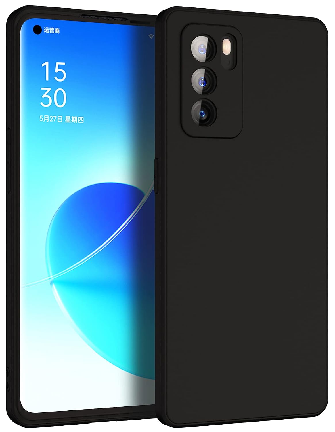 Oppo Reno 6 Pro 5G ( Black Silicone Cover)