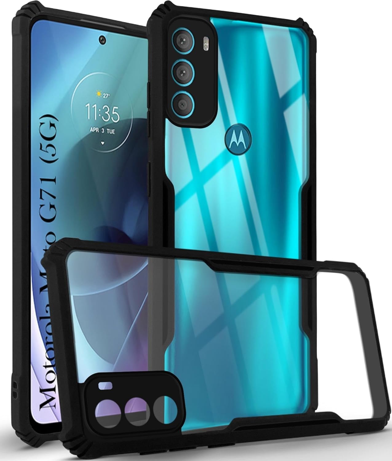 Moto Edge G71  5g Back Cover (Black Bumper)
