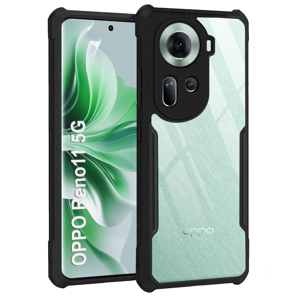 Oppo Reno 11 5G Back Cover (Black Bumper)