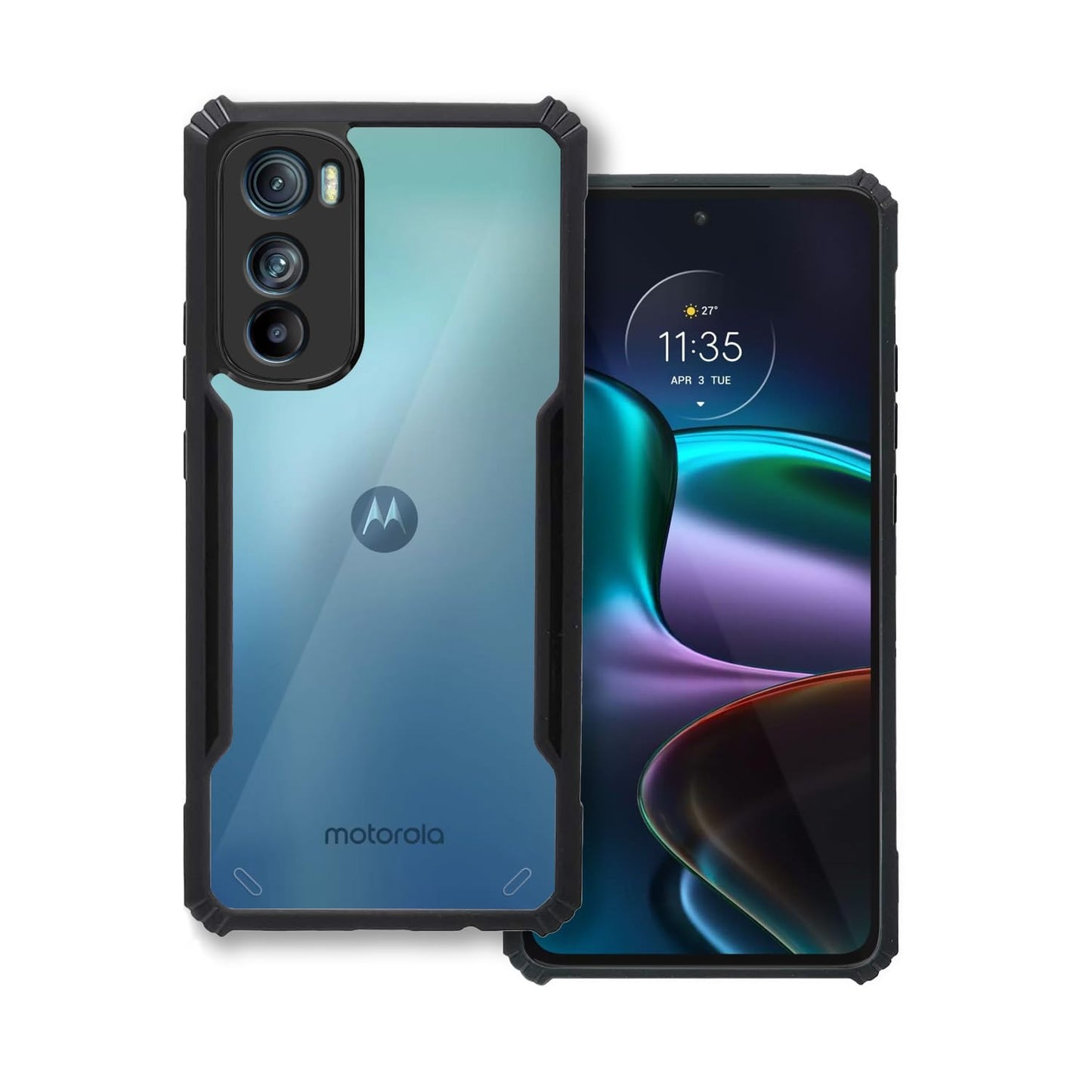 Moto Edge 30 Back Cover (Black Bumper)