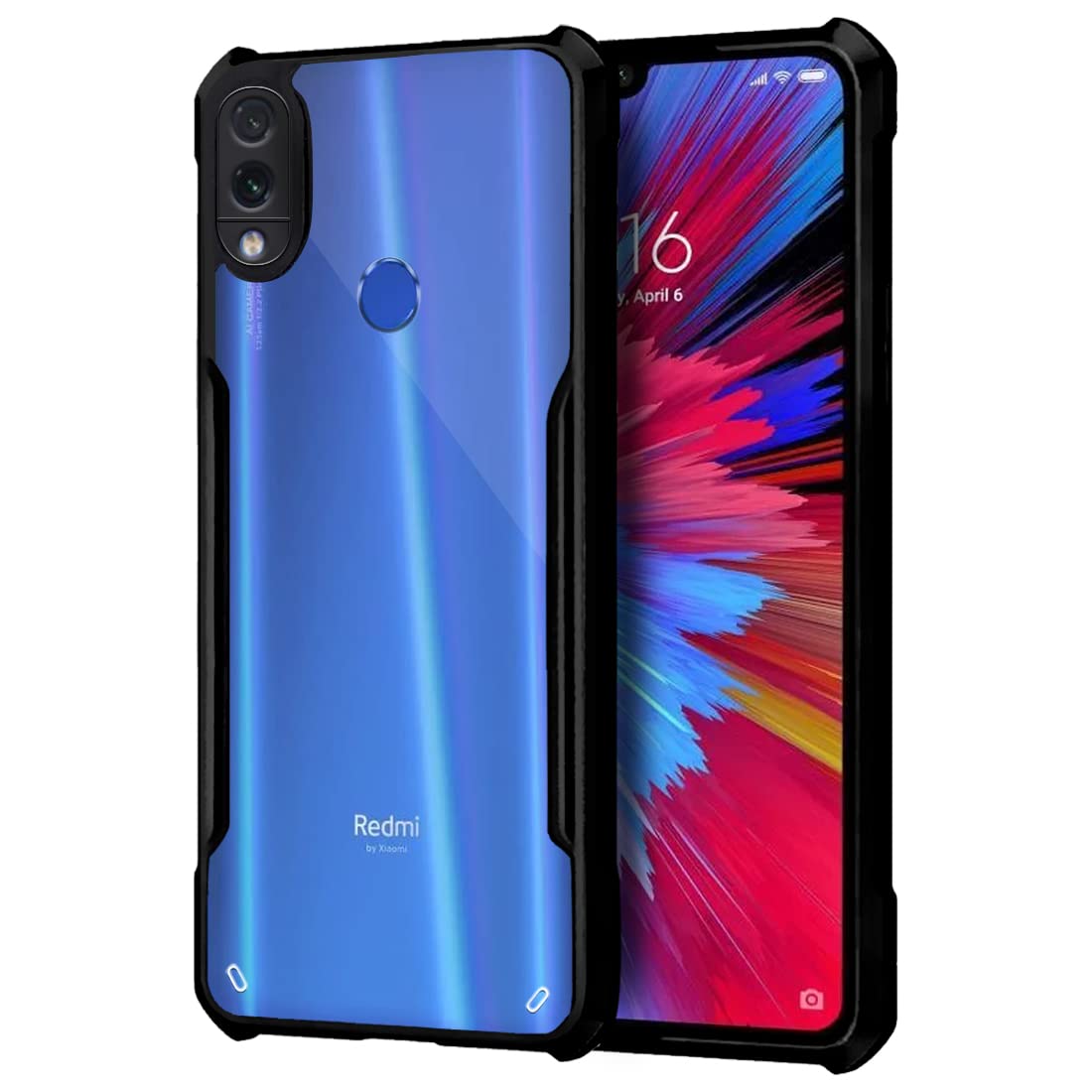Redmi Note 7/ Note 7pro/ Note 7S Back Cover (Black Bumper)